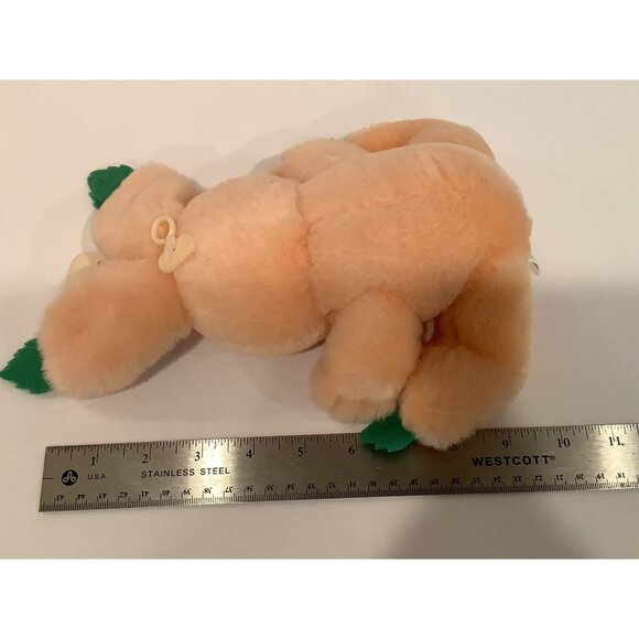 Vtg Plush Main Joy Peach Easter Bunny Rabbit Carrot Feet Ears Stuffed Animal - Picture 3 of 5